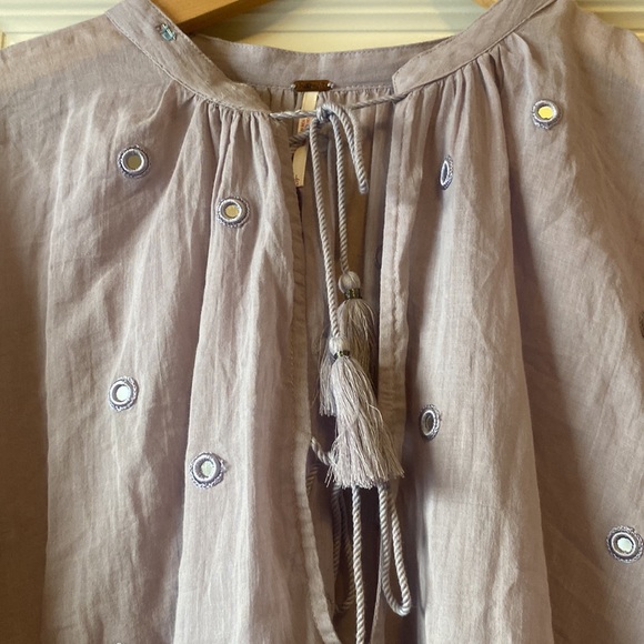 Free People shine so bright lavender mirror top - Picture 3 of 6
